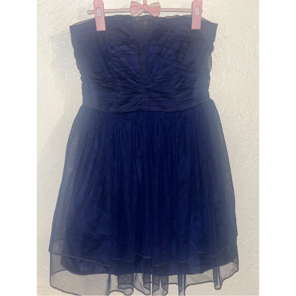 Strapless Navy Blue Dress